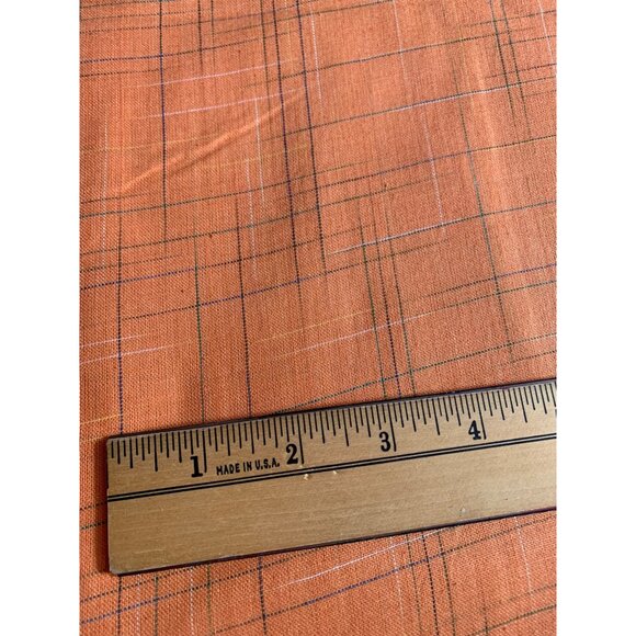 Orange Plaid Cotton Fabric 1/2 Yard 44" Wide Sewing & Crafts - Picture 3 of 4